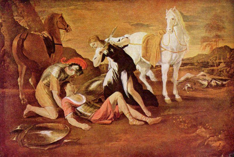 Nicolas Poussin Tancred und Herminia Spain oil painting art